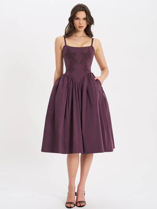 Nolira London| Isabelle Plum Corset Dress