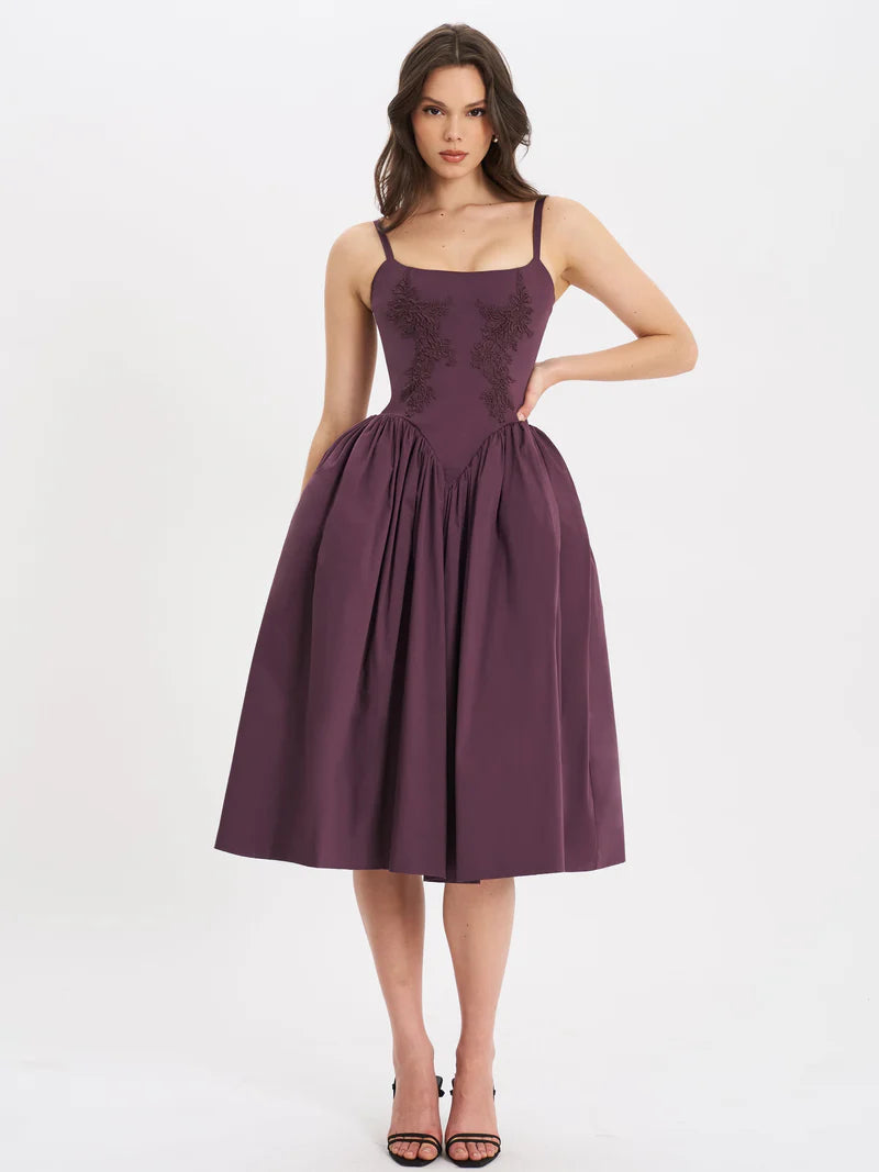 Nolira London| Isabelle Plum Corset Dress