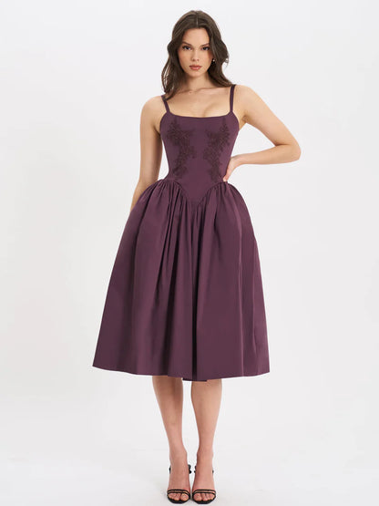 Nolira London| Isabelle Plum Corset Dress
