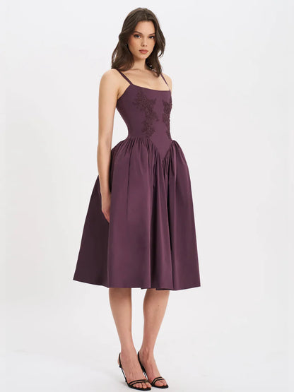 Nolira London| Isabelle Plum Corset Dress