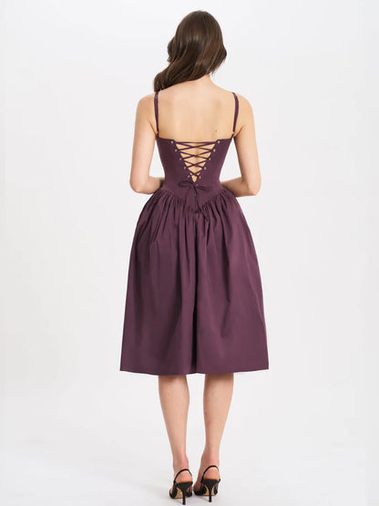 Nolira London| Isabelle Plum Corset Dress