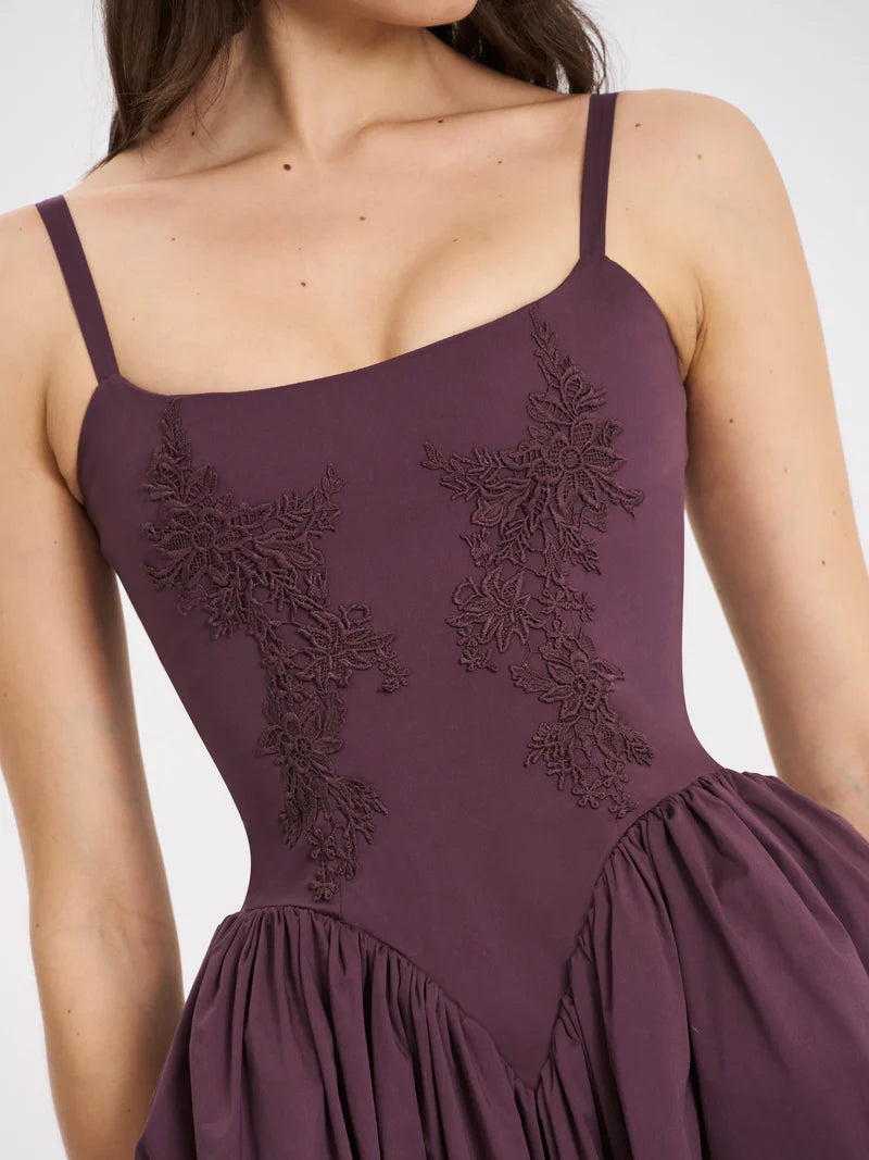 Nolira London| Isabelle Plum Corset Dress