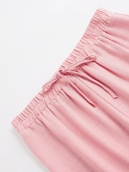 Nolira™ | Women's Spring/Summer 2025 Set – Button-Up Shirt and High-Waisted Wide-Leg Trousers